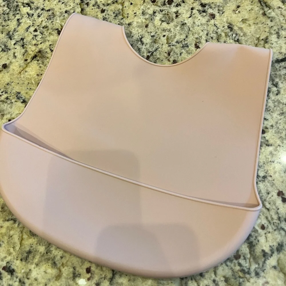 New! Silicone Baby Bib in Pink